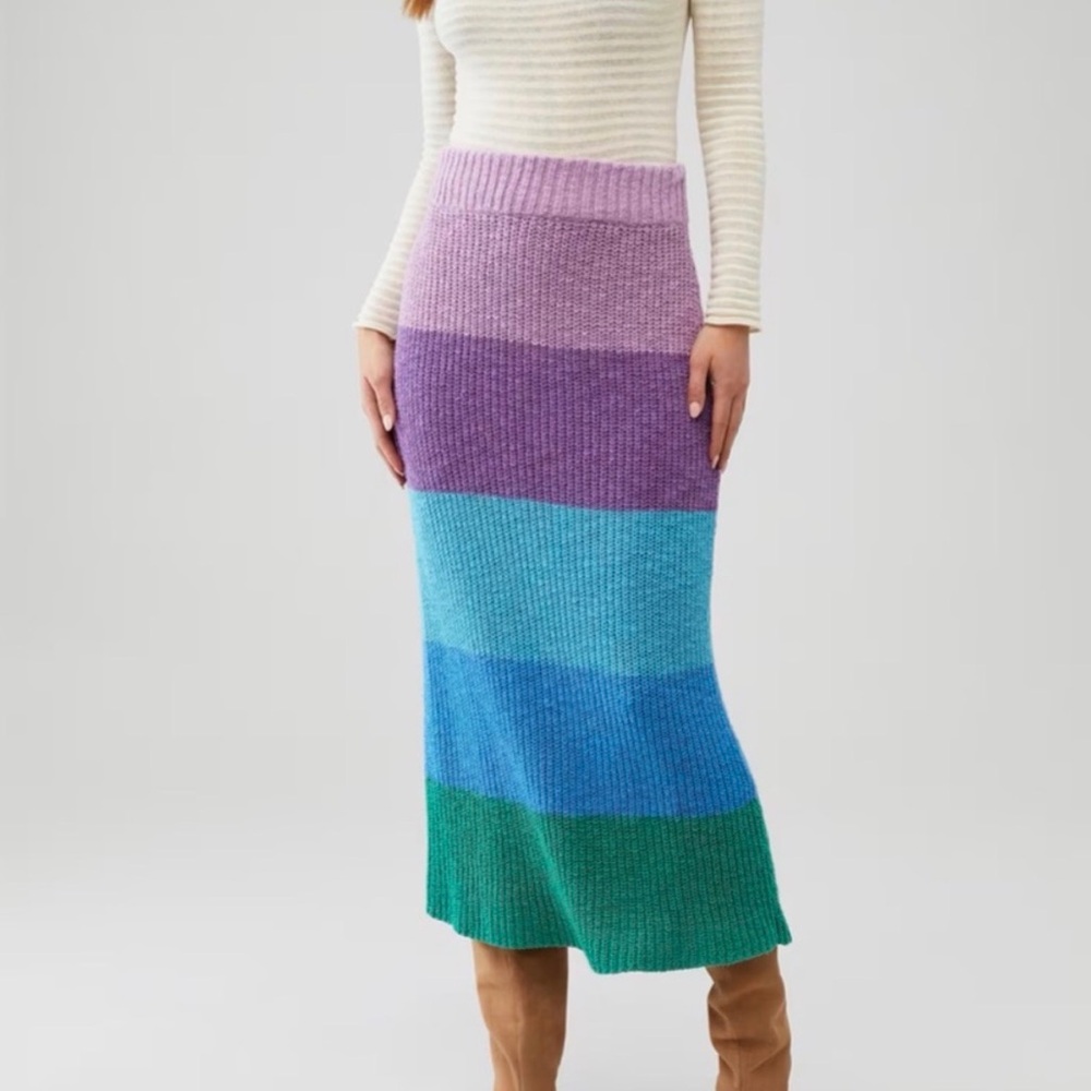 Show Me Your MuMu Pippa Knit Skirt Sunset Stripe - XS